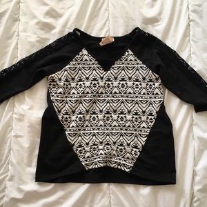 Mesh Black and White Shirt